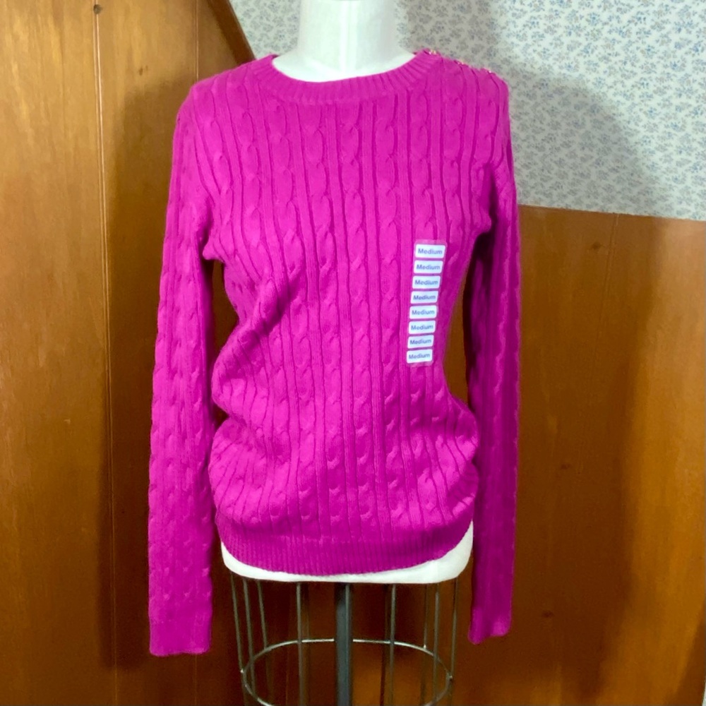 Charter Club Sweater Accent Buttons Size M- New with tags!